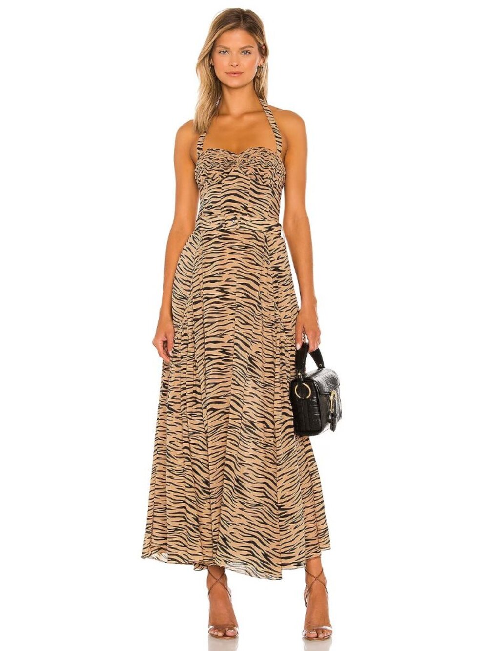 SWF Halter Dress in Tiger Maxi